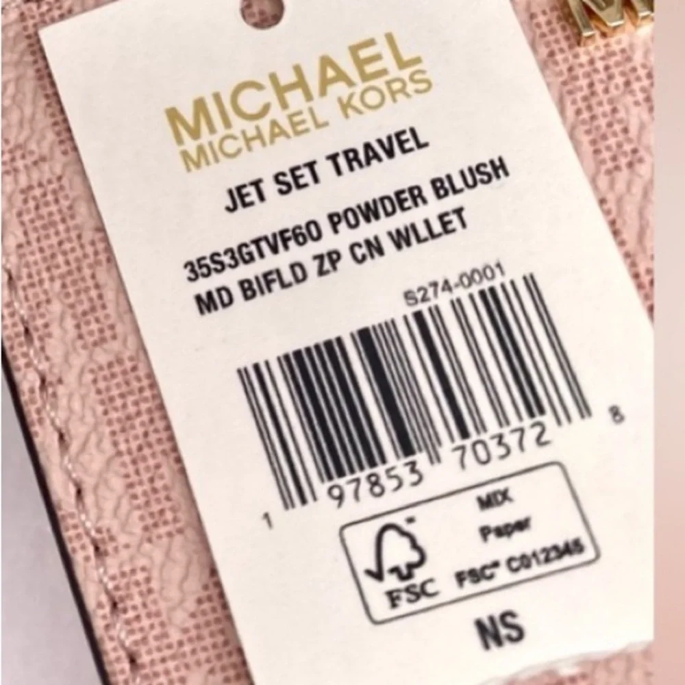 MICHAEL KORS Medium Signature Bifold Wallet Powder Blush